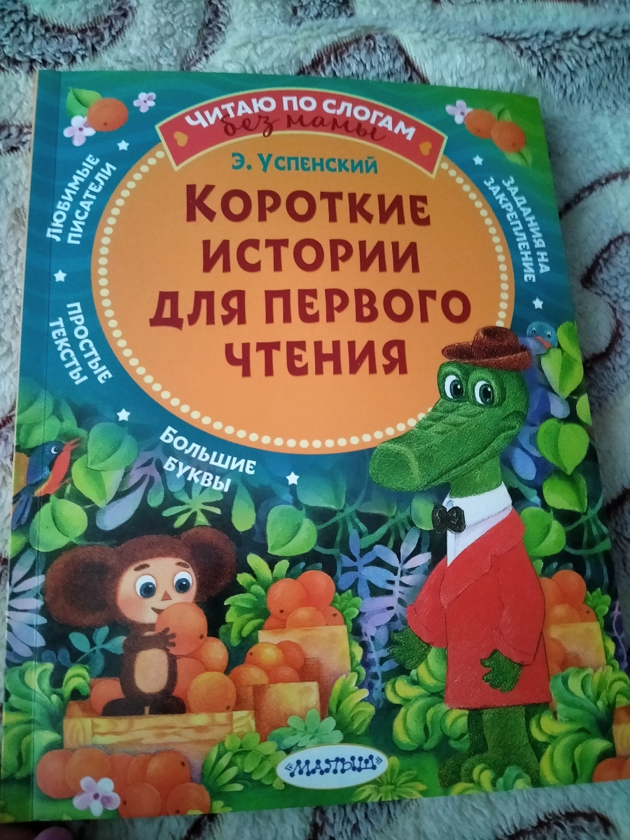 Книги с яркими картинками и крупными буквами. Перед рассказами есть небольшой тренажёр для чтения. Как раз такие книжки мне и нужны