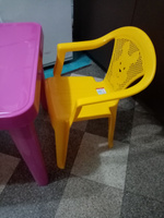Кресло пластиковое детское Желтое 37х36 h54см с широкой спинкой #6, Анна К.