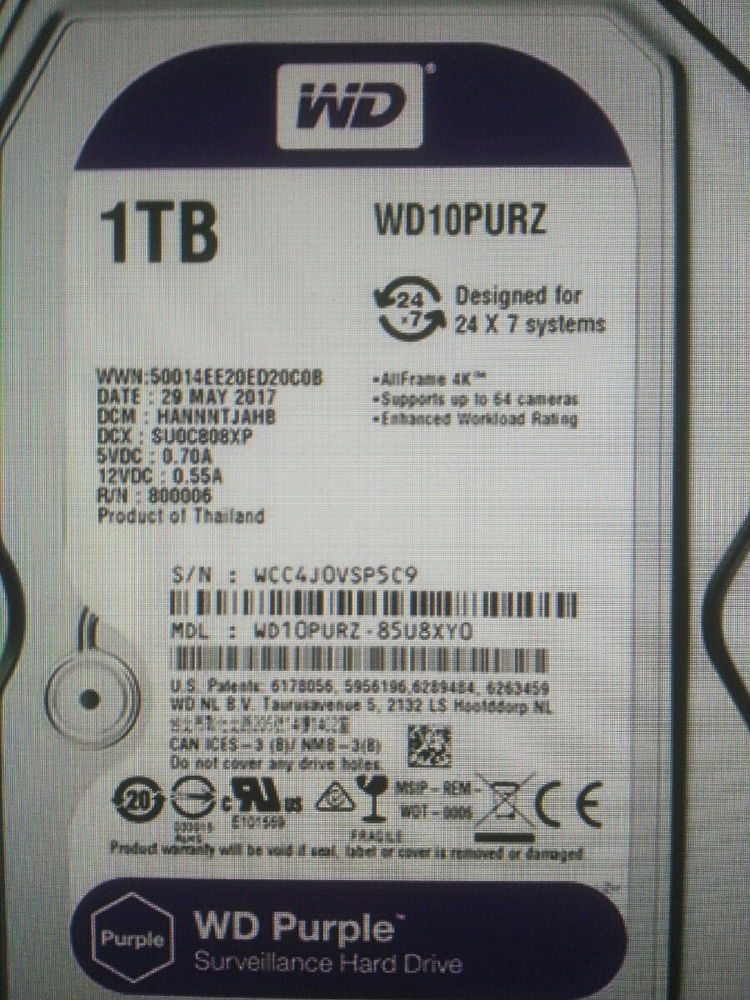 Wd purple wd10purz 1тб