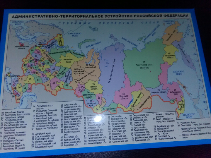 Административно территориальное деление россии география
