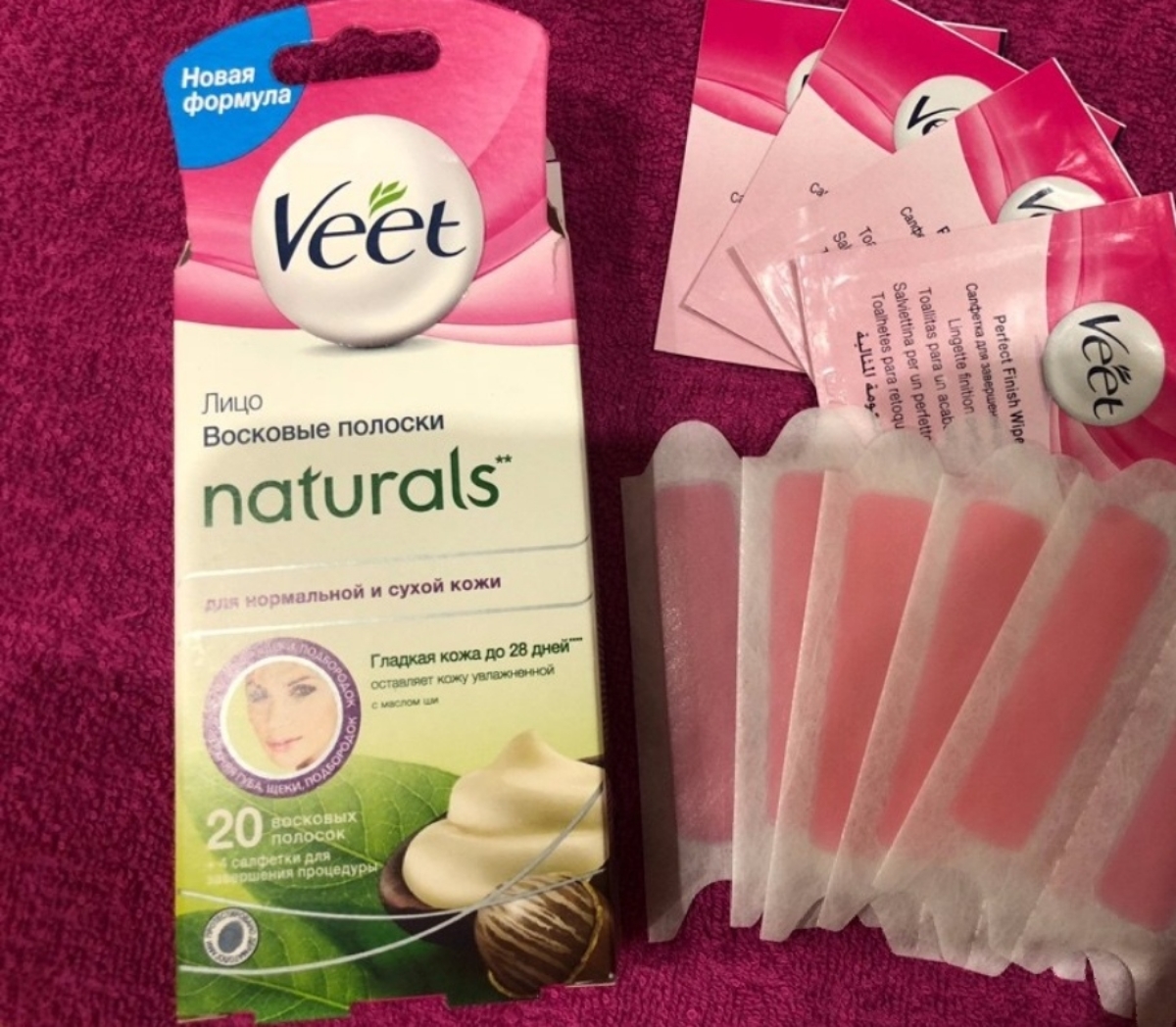 Полоски для депиляции veet с маслом ши